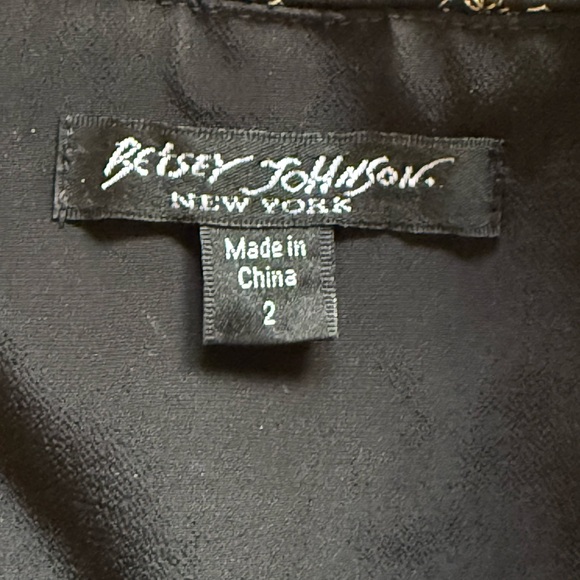 Vintage Betsey Johnson Black n Gold Strapless Formal Dress Size 2 - Picture 6 of 7